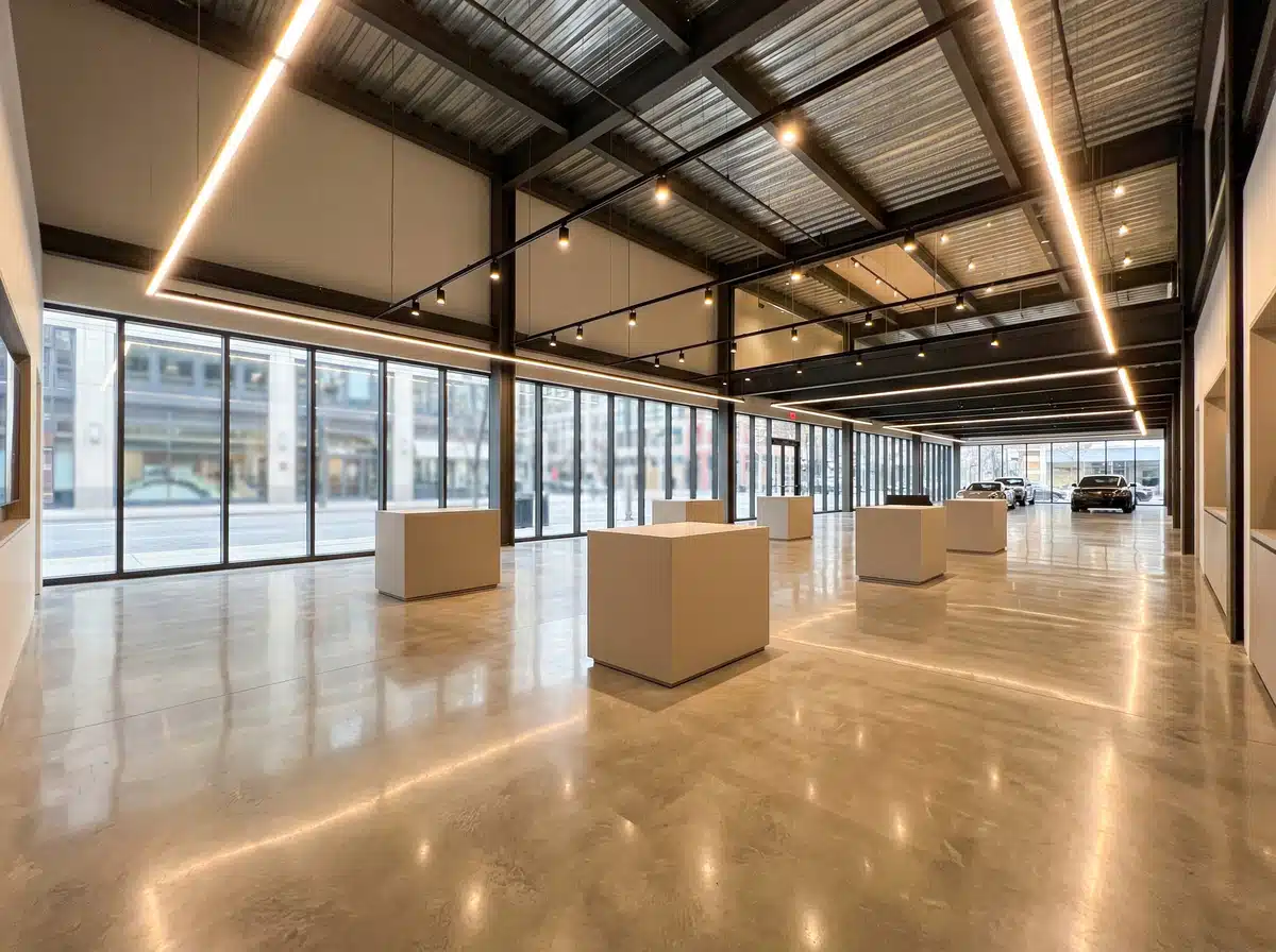 Bright showroom floor for products