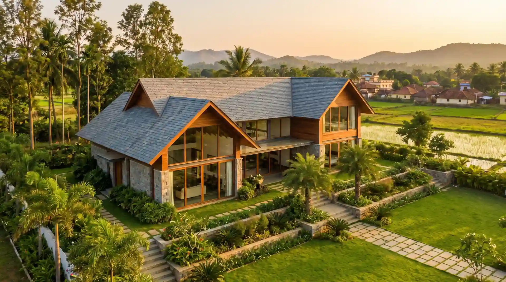 Premium farmhouse surrounded by lush greenery in Amaravati Capital Region